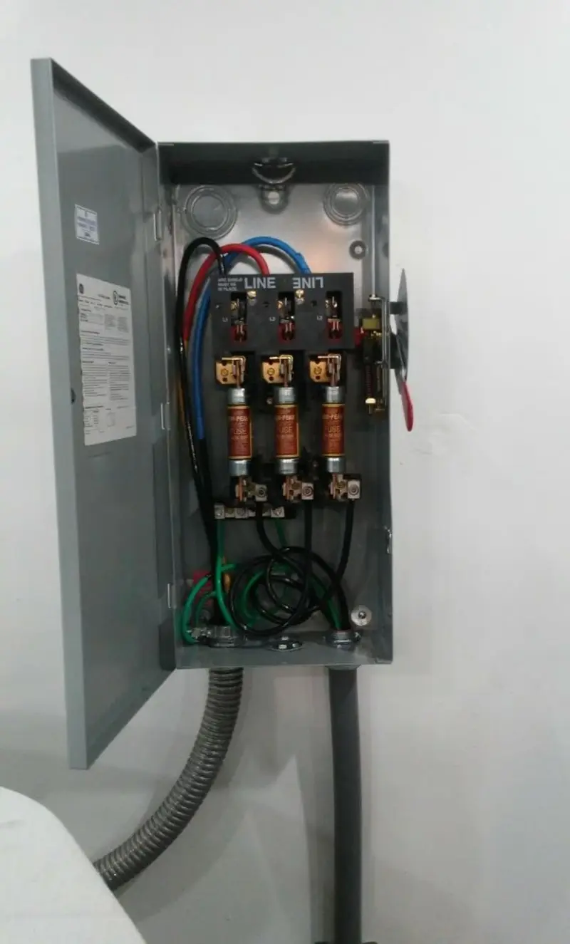 Three-phase disconnect switch installed for Electrical Wiring & Rewiring in Slaughterville